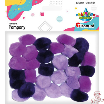 Pompony 25mm tonacja fioletowa (30szt.) 283064 TITANUM