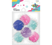 Pompony brokatowe mix 6szt. 4,5cm 462566 TITANUM