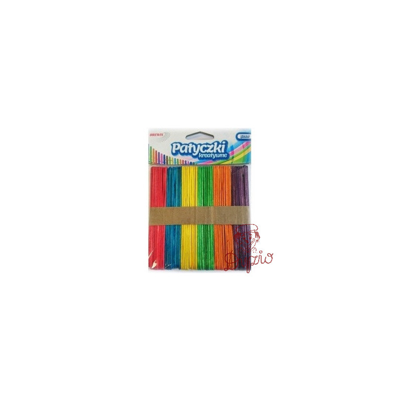 Patyczki kreatywne drewniane 114mm mix kolorów (50 szt.) PKK114 BREWIS