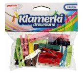 Spinacze-klamerki drewniane ozdobne mix kolorów 4,5cm (20 szt.) BREWIS