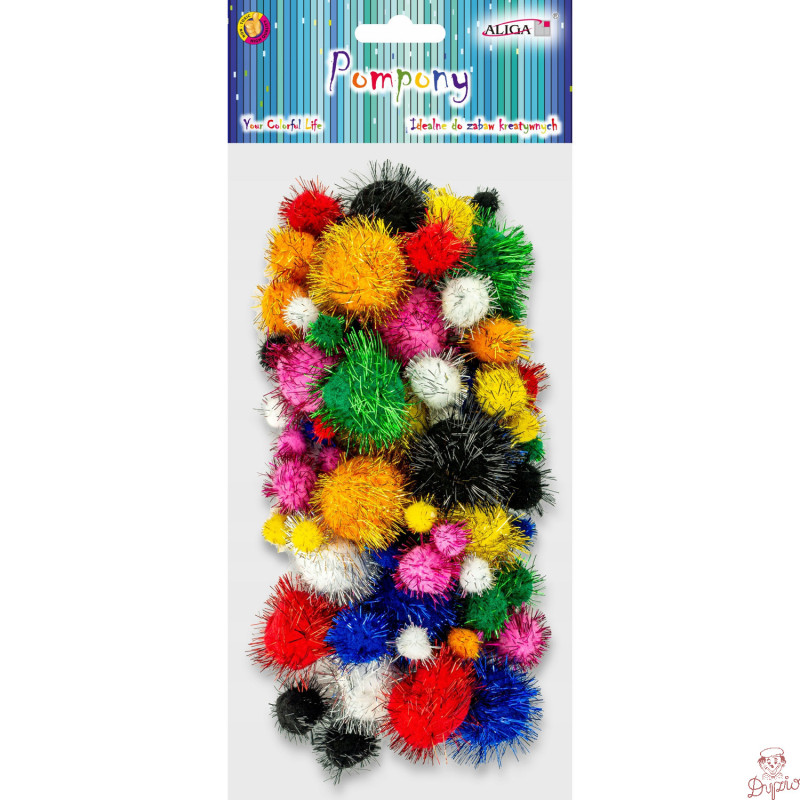 Pompony metalizow. mix (76szt) PM-5512 ALIGA