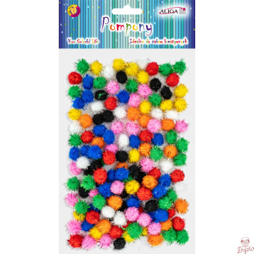 Pompony mix kol. śr.1,3cm (150szt) PM-3489 ALIGA