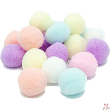 Pompony pastelowe mix 3cm (20 szt.) POM-206 ALIGA