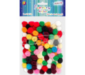 Pompony akrylowe mix kolorów 1,5cm (100) POM-9990 ALIGA
