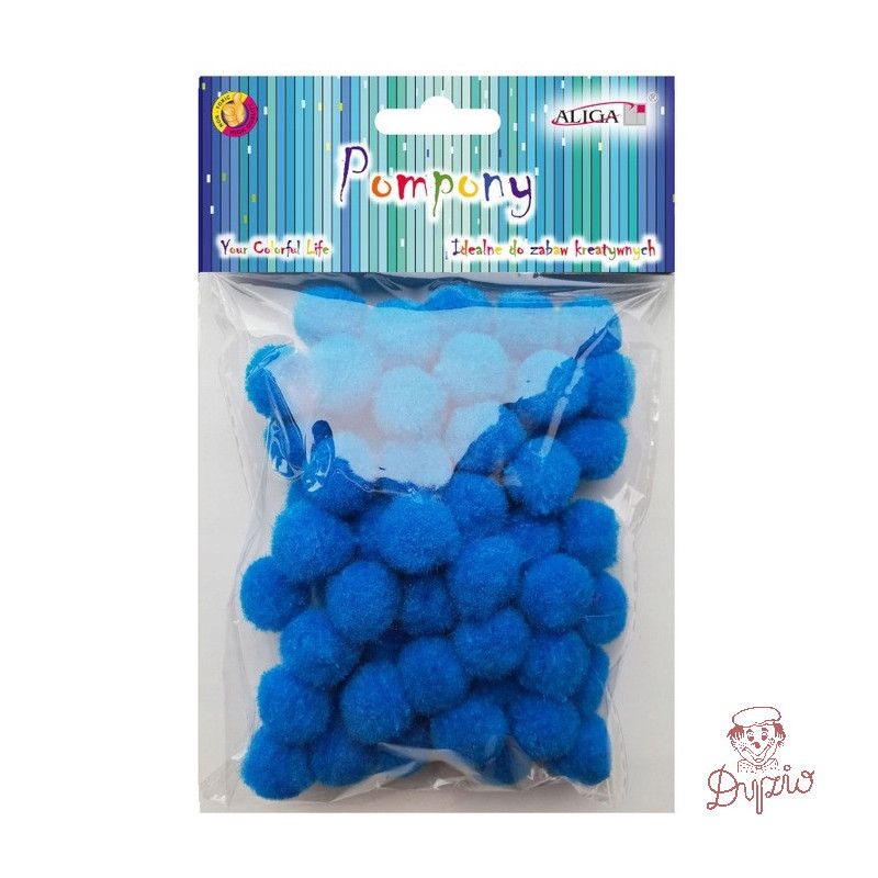 Pompony POM-404 niebieskie 2cm op.60szt. ALIGA