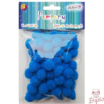 Pompony POM-404 niebieskie 2cm op.60szt. ALIGA