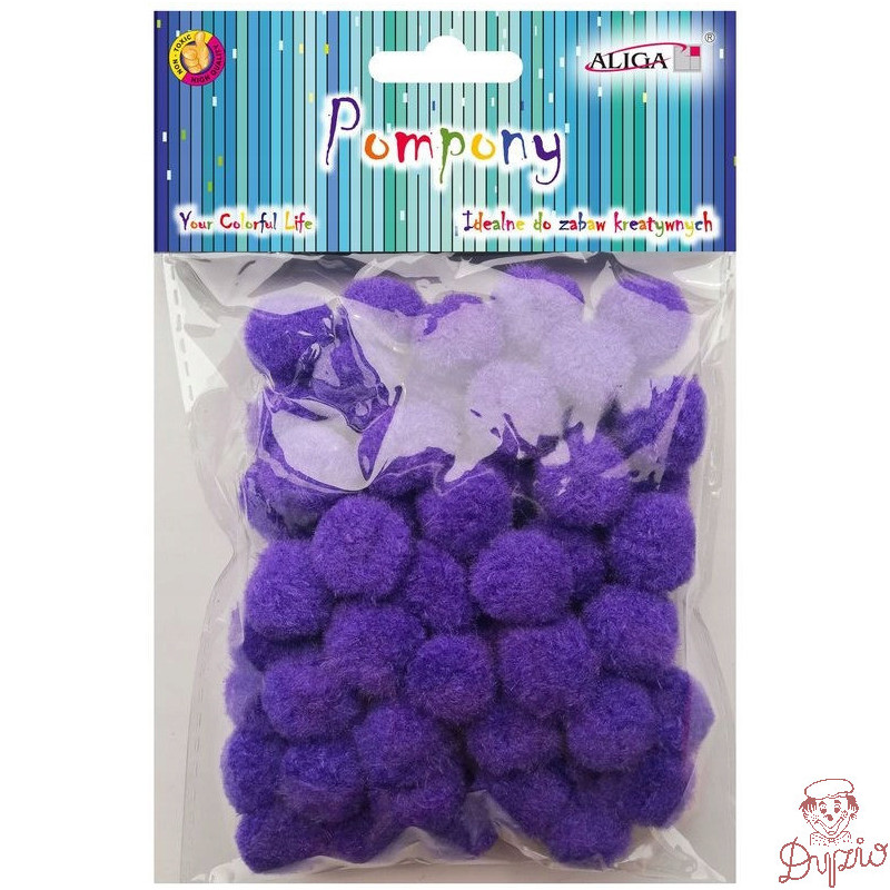 Pompony POM-405 fioletowe 2cm op.60szt. ALIGA