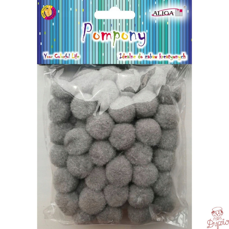 Pompony POM-411 szary 2cm op.60szt. ALIGA