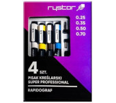 Rapitograf komplet 4sztuki PROFESSIONAL 114-000 RYSTOR