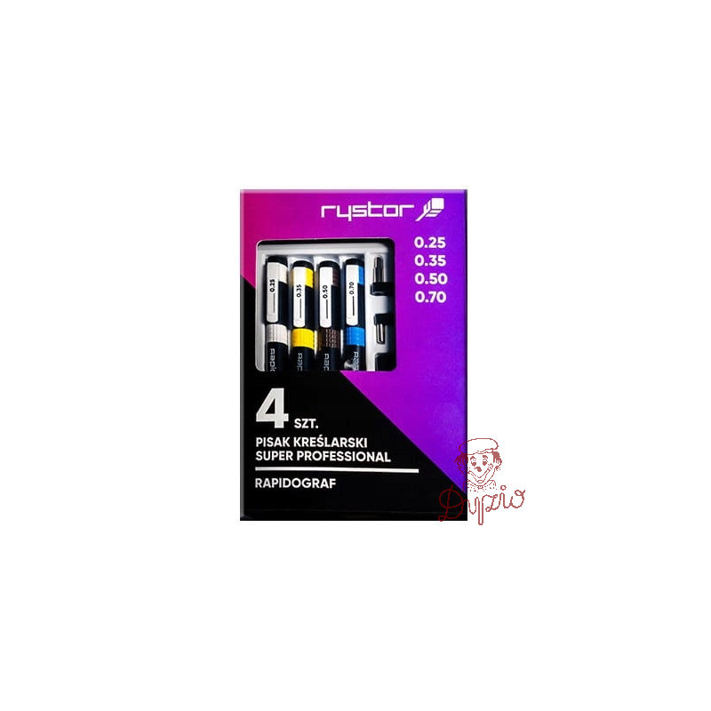 Rapitograf komplet 4sztuki PROFESSIONAL 114-000 RYSTOR