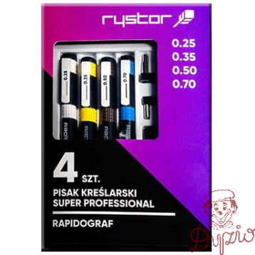 Rapitograf komplet 4sztuki PROFESSIONAL 114-000 RYSTOR