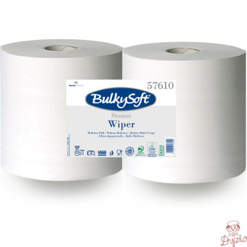 Papierowe czyściwo Premium 2w. 300m (2szt) białe, celuloza, niepylące 1000odcinków 57610 BulkySoft