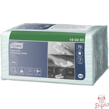 Czyściwo włókninowe 30x38,8cm 75składek o niskiej pylności w odcinkach turkusowe W8 190493 TORK