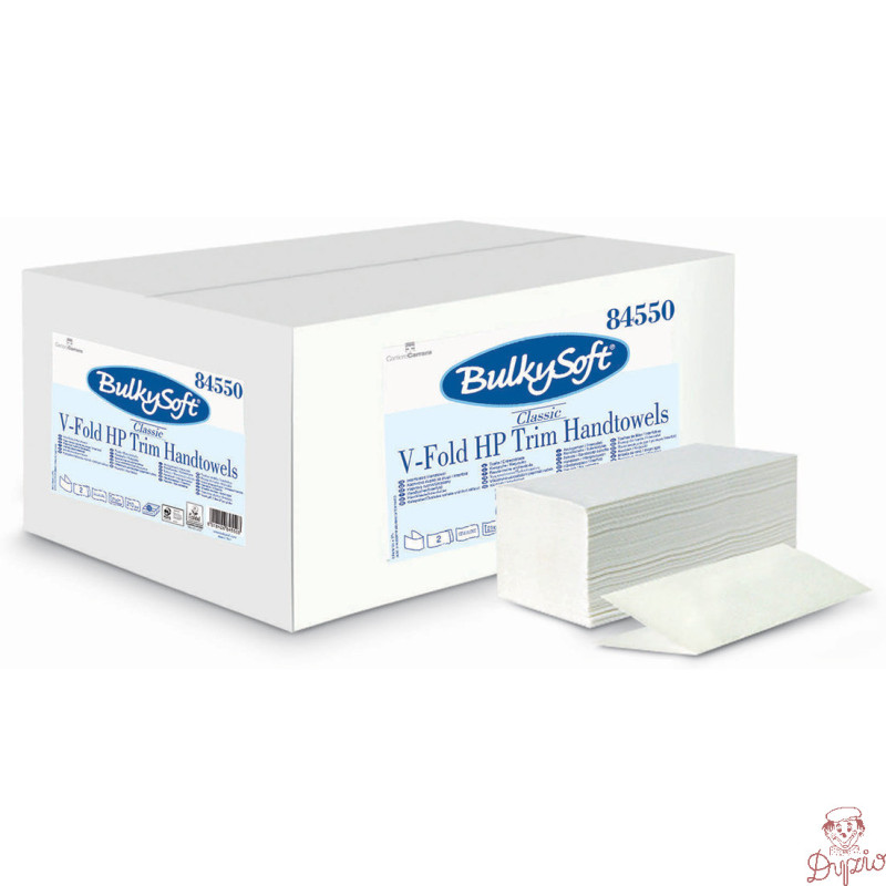 Ręcznik ZZ V-FOLD biały 21x21,5cm 2w celuloza (15x210)3150szt 84550 BULKYSOFT Comfort