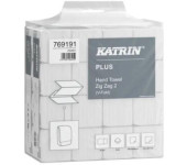 Ręcznik ZZ V-FOLD KATRIN Plus biały 207x230mm 2 warstwy celuloza (16op x 190list||3040 listków) 769191