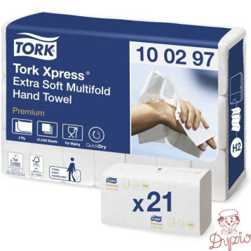 Ręcznik ZZ TORK 21,2x34cm (21x100) H2 biały 2w celuloza PREMIUM Extra SOFT 100297
