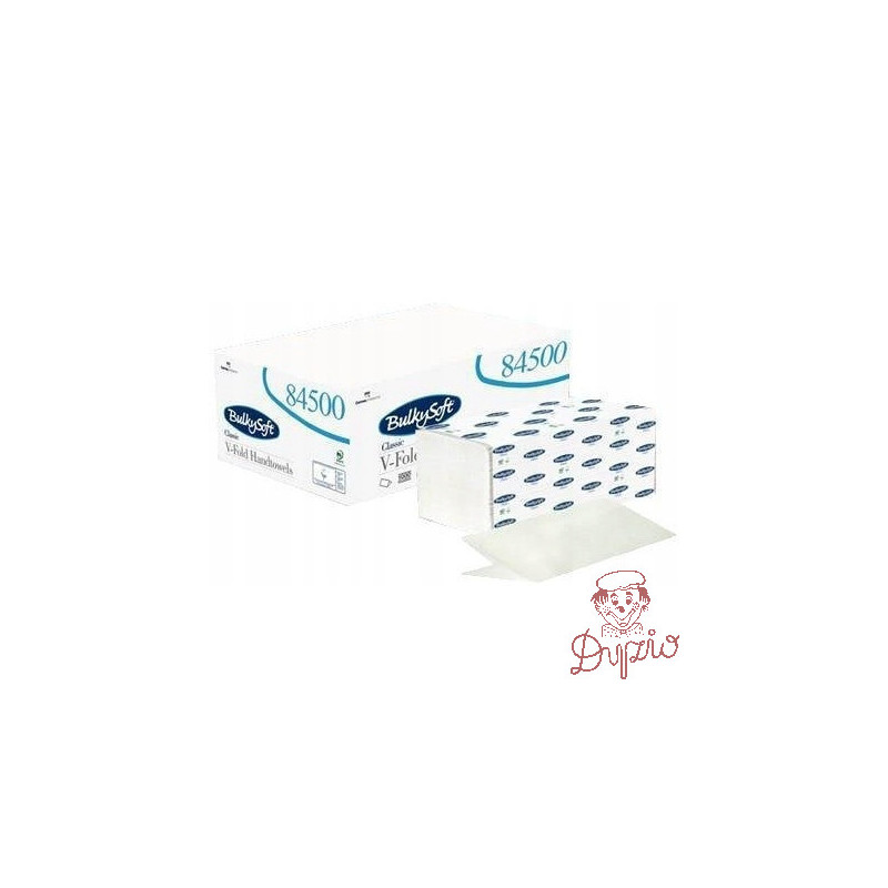 Ręcznik biały ZZ V-FOLD 21,5x24cm 2 warstwy 4000szt 84500 celuloza CLASSIC BULKYSOFT