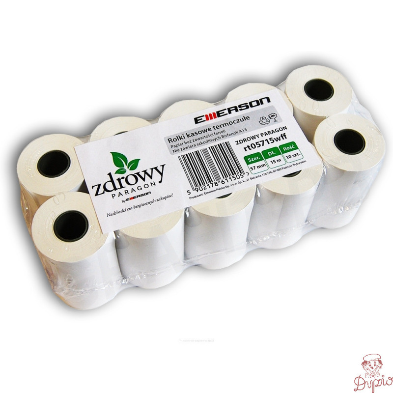 Rolki termiczne 57x15m 10szt EMERSON rt05715wkff zdrowy paragon