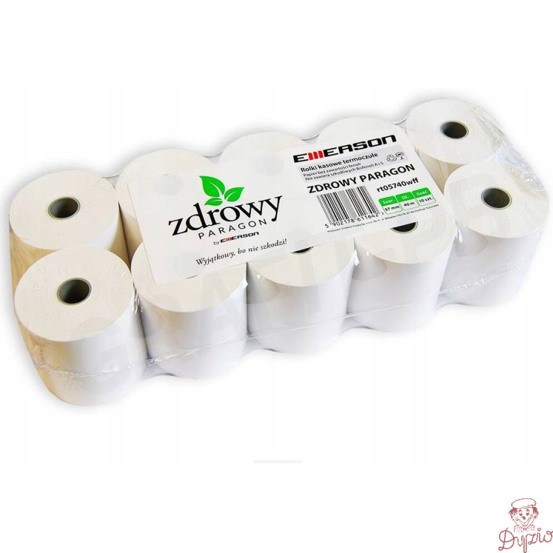 Rolki termiczne 57x40m 10szt. EMERSON rt05740wkff zdrowy paragon