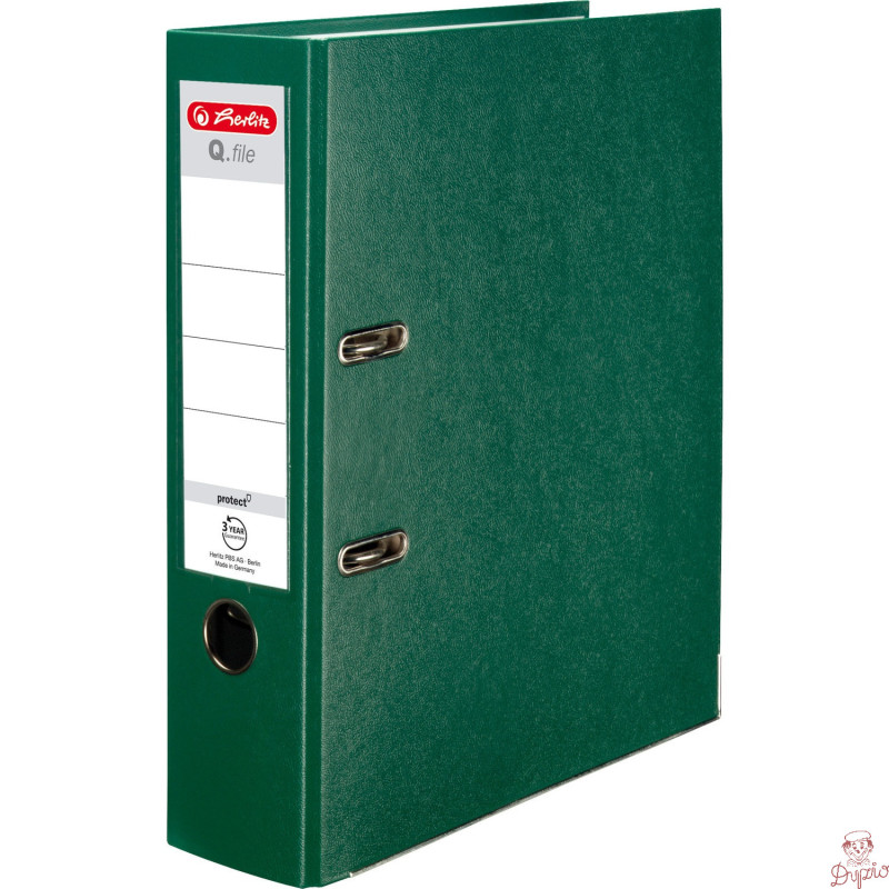 Segregator A4 8cm PP zielony Q FILE 0011167434 HERLTZ