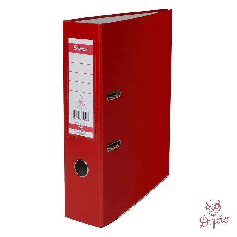 Segregator na dokumenty A4 50mm czerwony z szyną 100551800 BANTEX