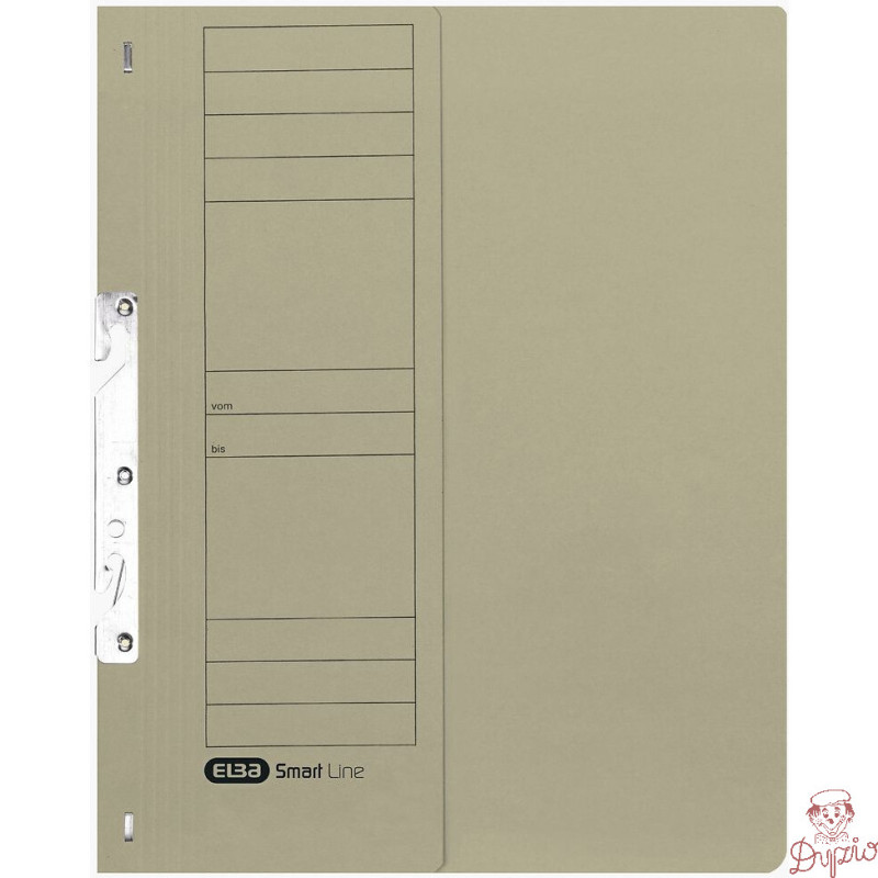 Skoroszyt wpinany do segregatora hakowy 1/2 A4 szary 100551894 ELBA