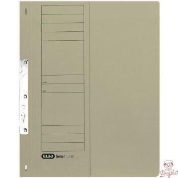 Skoroszyt wpinany do segregatora hakowy 1/2 A4 szary 100551894 ELBA