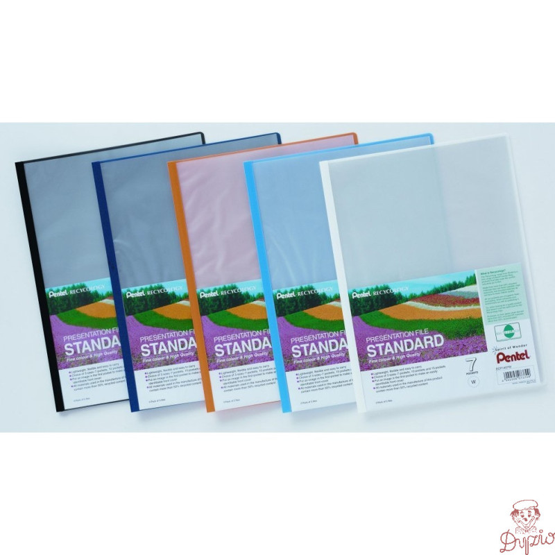 Skoroszyt prezentacyjny STANDARD 7 kieszeni biały DCP1407W PENTEL