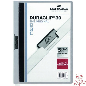 Skoroszyt zaciskowy A4 1-30k szary DURACLIP Original 220010 DURABLE