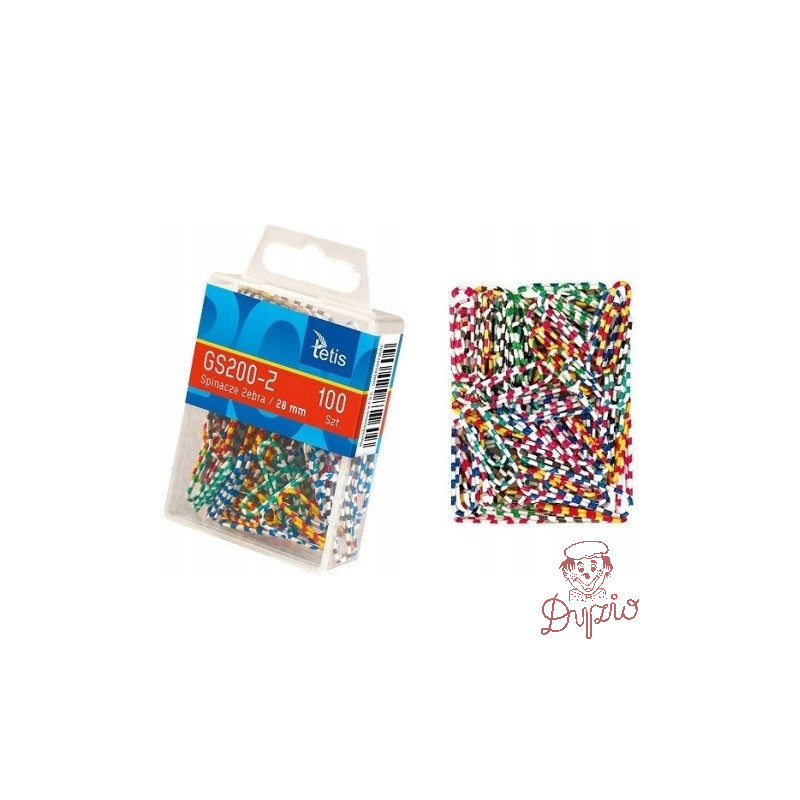 Spinacze okrągły zebra 28mm (100szt.) GS200-Z TETIS