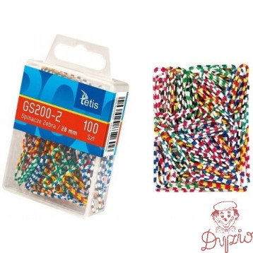 Spinacze okrągły zebra 28mm (100szt.) GS200-Z TETIS