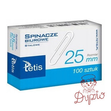 Spinacze biurowe 25mm (100szt.) GS140-A TETIS