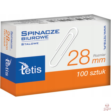 Spinacze biurowe 28mm (100szt.) GS140-B TETIS
