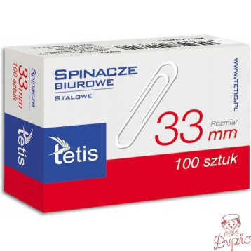 Spinacze biurowe 33mm (100szt.) GS140-C TETIS