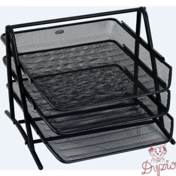 Stojak na dokumenty czarny metalowy GR-069 3-szufladki 120-1117 GRAND