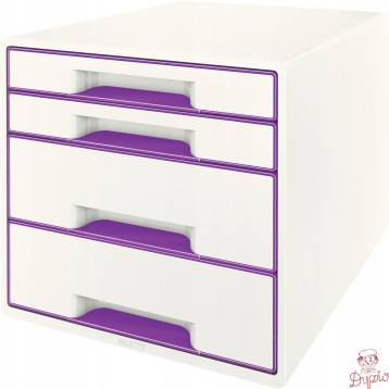 Pojemnik z 4 szufladami LEITZ WOW fioletowy 52132062