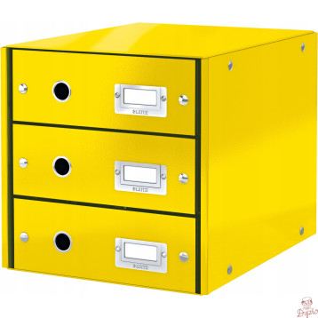 Pojemnik z 3 szufladami Leitz C&S, żółty 60480016