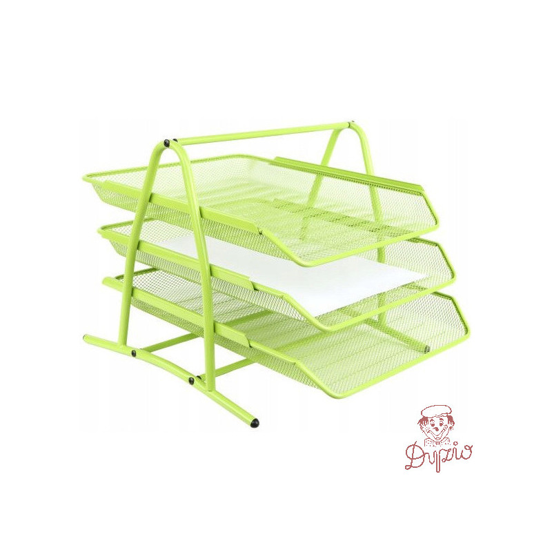 Półka na dokumenty NATUNA A4 siatka limonkowa (3szt) 350x300x275mm