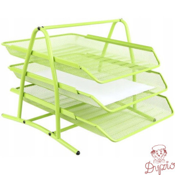 Półka na dokumenty NATUNA A4 siatka limonkowa (3szt) 350x300x275mm