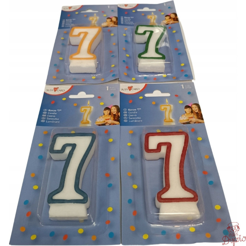 Świeczka jubileuszowa cyfra 7 na urodziny tort 0011142635 HERLITZ