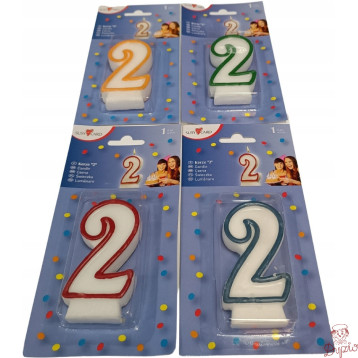 Świeczka jubileuszowa cyfra 2 na urodziny tort 0011142338 HERLITZ