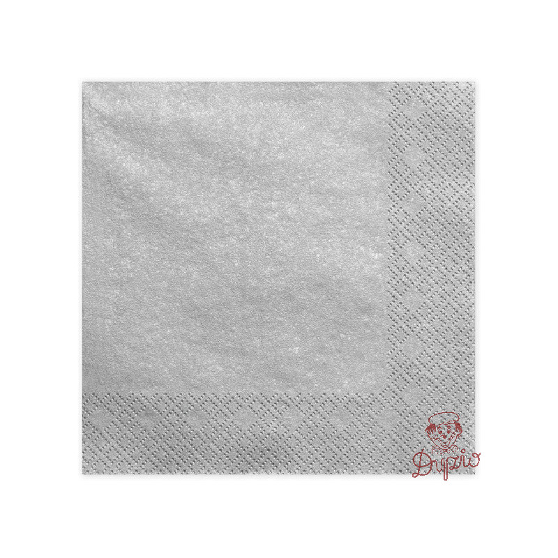 Serwetki AHA 33x33 (20 sztuk) srebrne