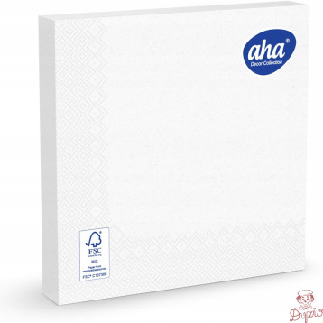 Serwetki dekoracyjne 33x33cm papierowe 20 sztuk 3 warstowe białe AHA