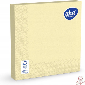 Serwetki dekoracyjne 33x33cm papierowe 20 sztuk 3 warstowe szampańskie AHA