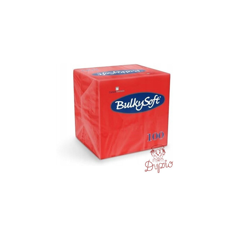 Serwetki BULKYSOFT 24x24mm 2 warstwy (100szt) czerwone