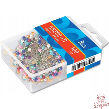 Szpilki 34mm kolor mix (100szt.) GR200-M TETIS