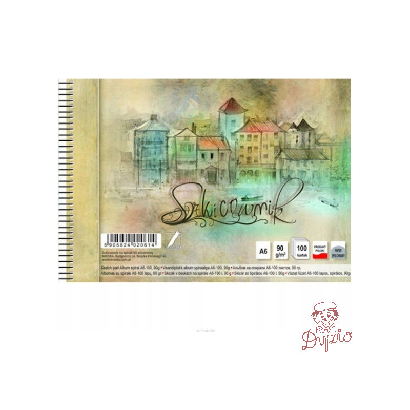 Szkicownik artystyczny A6 100k 90g na spirali KRESKA