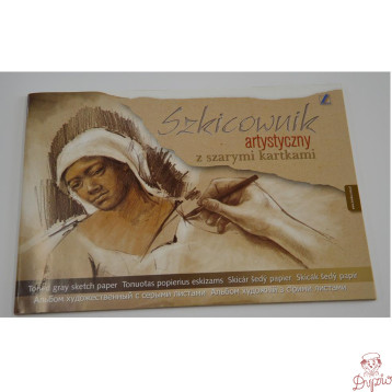 Szkicownik A4 20k artystyczny z szarymi kartkami KRESKA