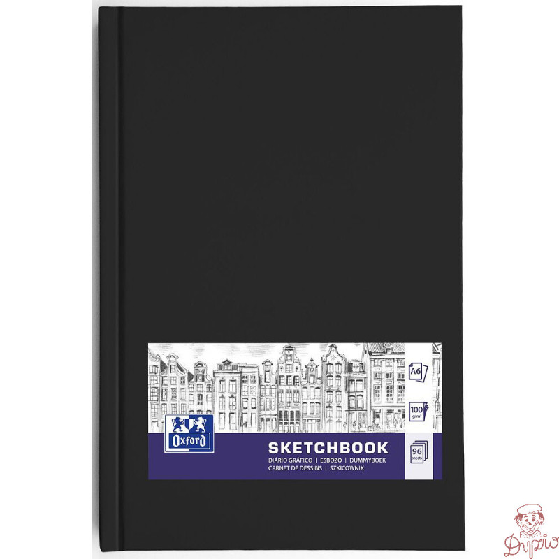 Szkicownik Sketchbook szyty A6 96k 100g czarny 400152626 OXFORD