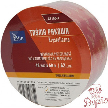 Taśma pakowa krystaliczna 48mmx50m GT-100-A